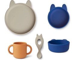 Liewood - Siliconen Kinderservies Vive - Servies en bestek - Rabbit Mist Multi Mix