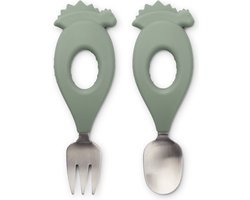 Liewood Stanley Baby Bestekset | Dino Faune Green