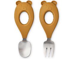 Liewood Stanley Baby Bestekset | Mr Bear Golden Caramel