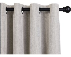 Lifa Living - Beige Luxe Gordijnen - Verduisterend - Polyester - Met 8 Ophangringen - 150 x 260 cm