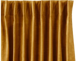 Lifa Living - Fluwelen Gordijn - Ocher - Verduisterend - Gordijnen met 10 Ophanghaken - Wasbaar - Kreukherstellend - Kleurvast - 150 x 250 cm, 1 Stuk