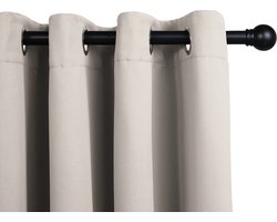 LIFA LIVING Gordijn - Oat - Verduisterend & Geluidswerend - Verduisteringsgordijnen met Ringen - 100% Polyester - 150 x 250 cm - 1 Stuk