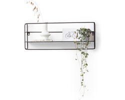 Lifa Living Industrieel Wandrek – Zwart Kruidenrek – Metalen Opbergrek met 1 plank – Rechthoekig - 56 x 14 x 21 cm