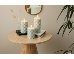 Lifa Living LED kaars set/3 - met wax - incl. afstandbediening kabel - lichtgrijs