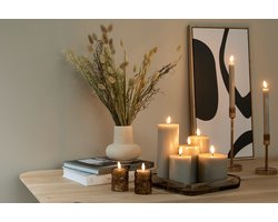 Lifa Living Led kaars set/9 - Lichtgrijs - led kaarsen met bewegende vlam - op batterijen