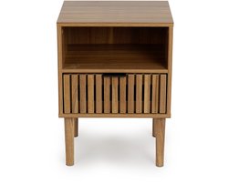 Lifa Living Nachtkastje met latjes - Walnoot - 40x35x55 cm