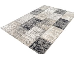 Lifa Living Patchwork Dark Grey - 200 x 290