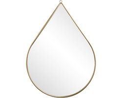 LIFA LIVING Spiegel Anna - Goud - Metaal - Grote Druppel Spiegel - Vintage - 40,5 x 56 x 1,5 cm