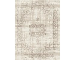 Lifa Living - Vintage Vloerkleed - Crème - Oosters - voor Woonkamer en Slaapkamer - 80 x 150 cm