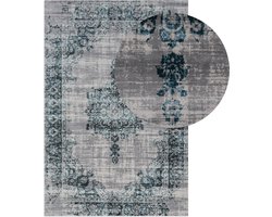 LIFA LIVING Vloerkleed - Classic - Comfort - 133x200 cm - Antraciet/Blauw