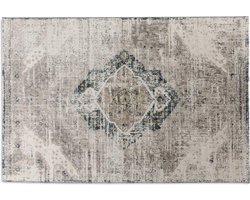 LIFA LIVING Vloerkleed - Vintage - Klassiek - Polyamide - Beige/Donkerblauw - 133 x 200 cm