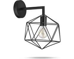 Lifa Living - Wandlamp Yvo - Metaal - E27 - Geometrisch - Zwart - Industrieel - ø 31 x 22 x 17,5 cm