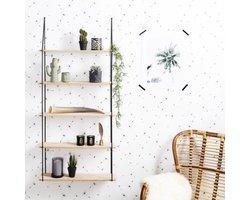 LIFA LIVING Wandrek - Industrieel - Rechthoek - Ijzer en MDF hout - 5 planken