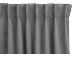LIFA LIVING Zonwerende Gordijn - Zilvergrijs - Verduisterend & Geluidswerend - Black-Out Gordijnen - Gordijnen met Haken - Kant en Klaar - 100% Polyester - 300 x 250 cm - 1 Stuk