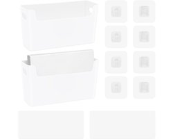LIFE Wanddocumentenorganizer, zelfklevend voor post, brief, papier, map, document, tijdschriftenrek voor kantoor thuis, wit (2 stuks)