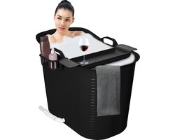 LIFEBATH - Zitbad Nancy - Bath bucket - Mobiele badkuip - 200L - Voor volwassenen - Inclusief Badrek - Zwart