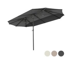 LifeGoods Dubbele Parasol - Tuin - 270x460cm - tot 15 Personen - Waterdicht - met Hoes - Donkergrijs