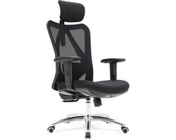 LifeGoods Ergonomische Bureaustoel - Office Chair - NEN1335-gecertificeerd - Volwassenen - Gamestoel - Hoofdsteun - Chaise De Bureau - Zwart/Chroom