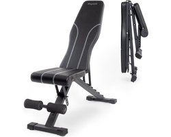 LifeGoods Fitnessbank - Halterbank - Bench Press Bank - Trainingsbank - Verstelbaar - Inklapbaar - Zwart/Grijs