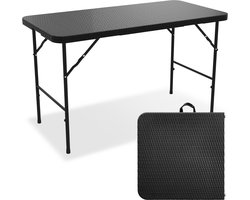 LifeGoods Inklapbare Tafel - 124x61,5x74CM - Stevige Klaptafel - 4 Personen - Inklapbare eettafel - Campingtafel - Vouwtafel voor Binnen en Buiten - Zwart