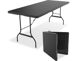 LifeGoods Inklapbare Tafel - 180x74x74CM - Stevige Klaptafel - 6 tot 8 Personen - Inklapbare eettafel - Campingtafel - Vouwtafel voor Binnen en Buiten - Zwart