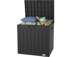 LifeGoods Opbergbox - 118L - Kussenbox - Waterdicht - Tuinkussenbox - Roestvrij - Tuinbox - 56.1x43.4x53 cm - Zwart