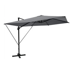 LifeGoods Parasol - 300x300 cm - Kantelbaar - 7 Standen - Waterdicht - met Hoes - Antraciet