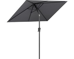 LifeGoods Parasol - Tuin - 205x136cm - 30° Kantelbaar - Waterdicht - UPF50+ - Donkergrijs