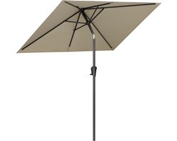 LifeGoods Parasol - Tuin - 205x136cm - 30° Kantelbaar - Waterdicht - UPF50+ - Taupe