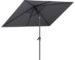 LifeGoods Parasol - Tuin - 268x178cm - 30° Kantelbaar - Waterdicht - UPF50+ - Donkergrijs