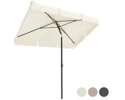 LifeGoods Parasol - Tuin - Balkonparasol - 200x125cm - 30° Kantelbaar - Waterdicht - met Hoes - Crème