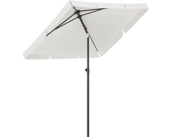 LifeGoods Parasol - Tuin - Balkonparasol - 200x125cm - 30° Kantelbaar - Waterdicht - UPF50+ - Crème