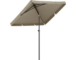 LifeGoods Parasol - Tuin - Balkonparasol - 200x125cm - 30° Kantelbaar - Waterdicht - UPF50+ - Taupe