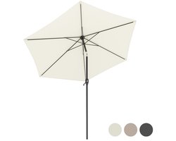 LifeGoods Parasol - Tuin - Ø270 cm - 30° Kantelbaar - Waterdicht - met Hoes - Crème