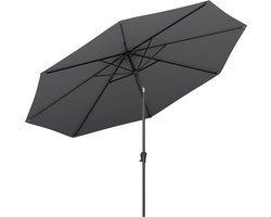 LifeGoods Parasol - Tuin - Ø346 cm - 30° Kantelbaar - Waterdicht - UPF50+ - Donkergrijs