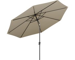LifeGoods Parasol - Tuin - Ø346 cm - 30° Kantelbaar - Waterdicht - UPF50+ - Taupe