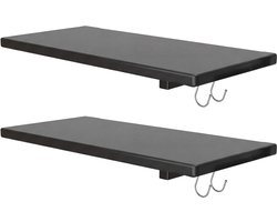 LifeGoods Schappenset voor Tuinkast - 2 Stuks - 25kg Draagkracht - Geschikt voor LifeGoods Tuinkasten - 61,5 x 30 cm - Zwart