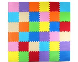 LifeGoods Speelmat XL - Multicolor - Speelkleed - 36-delig Puzzel - 180x180 cm