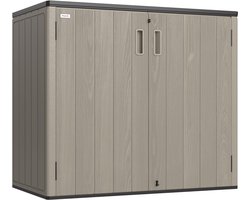 LifeGoods Tuinkast Horizontaal - 860L - Opbergkast - Waterdicht & UV-bestendig - Tuinbox - Taupe