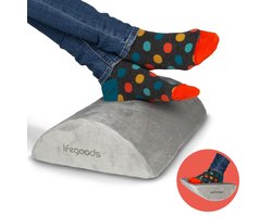LifeGoods Voetensteun - Bureau - Ergonomisch - Wasbaar - Grijs
