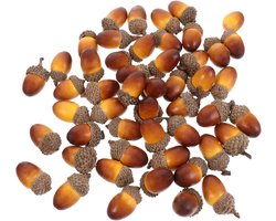Lifelike Kunstmatige Eikels in Lichtbruin - 50 Stuks voor Herfstdecoratie, Huisdecoratie en Ambachten