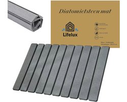 LifeLux Diatomiet multifunctionele opvouwbare stenen badmat / afdruipmat 60x40cm antislip - Douchemat Sneldrogend antibacterieel - Ecologisch opvouwbaar design diatomite