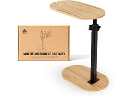 LifeLux Staande Badplank van Bamboe – Verstelbare Badtafel / Bijzettafel – Bad, Bed & Werkplek – Waterbestendig & Compact