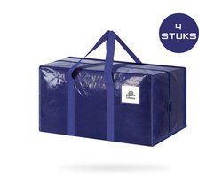 LifeLux Verhuis- & Opbergzakken – Set van 4 – 87L per zak (74×36×33 cm) – Extra Stevig tot 30 kg – Waterafstotend, Dubbelgestikt, Met Labelvak – Opvouwbaar
