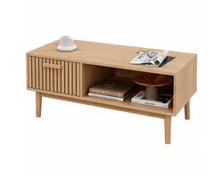 Lifero Salontafel - Bijzettafel met Opbergruimte - Koffietafel - Tafel Woonkamer, Hal, Slaapkamer - TV Meubel Hout - Incl. Kast