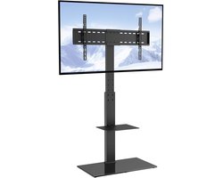 Lifero TV-standaard – TV kast – Mobiele TV Standaard – In hoogte verstelbaar 6 Niveaus - TV-meubel Voor 40 kg - 70 x 51,5 cm