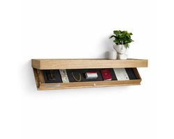 Lifero Zwevende Wandplank - Boekenplank met Geheime Opbergruimte – Moderne Houten Plank met Verborgen Vak - Wandrek Zwevend