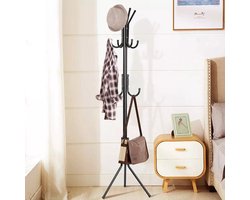 Life's Green Kapstok Staand – 10 Haken – Garderoberek – Lichtgewicht – Kapstokhaak – Staande Kapstok – Eenvoudige Montage – Moderne design – Zwart
