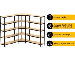 Life’s Green Stelling Set 90 cm - Opbergrek - Stellingkast - Hoekstelling - 2x Stelling 90 cm - 1x Hoekstelling 70 cm