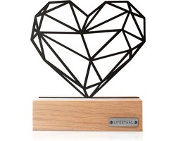 Lifestaal® - Ornament op voet - Decoratie woonkamer - Decoratie - Woondecoratie - Hart - Valentijn - 18 x 15 cm